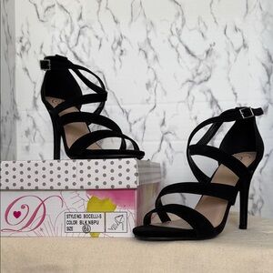 Elegant Black Strappy Heels